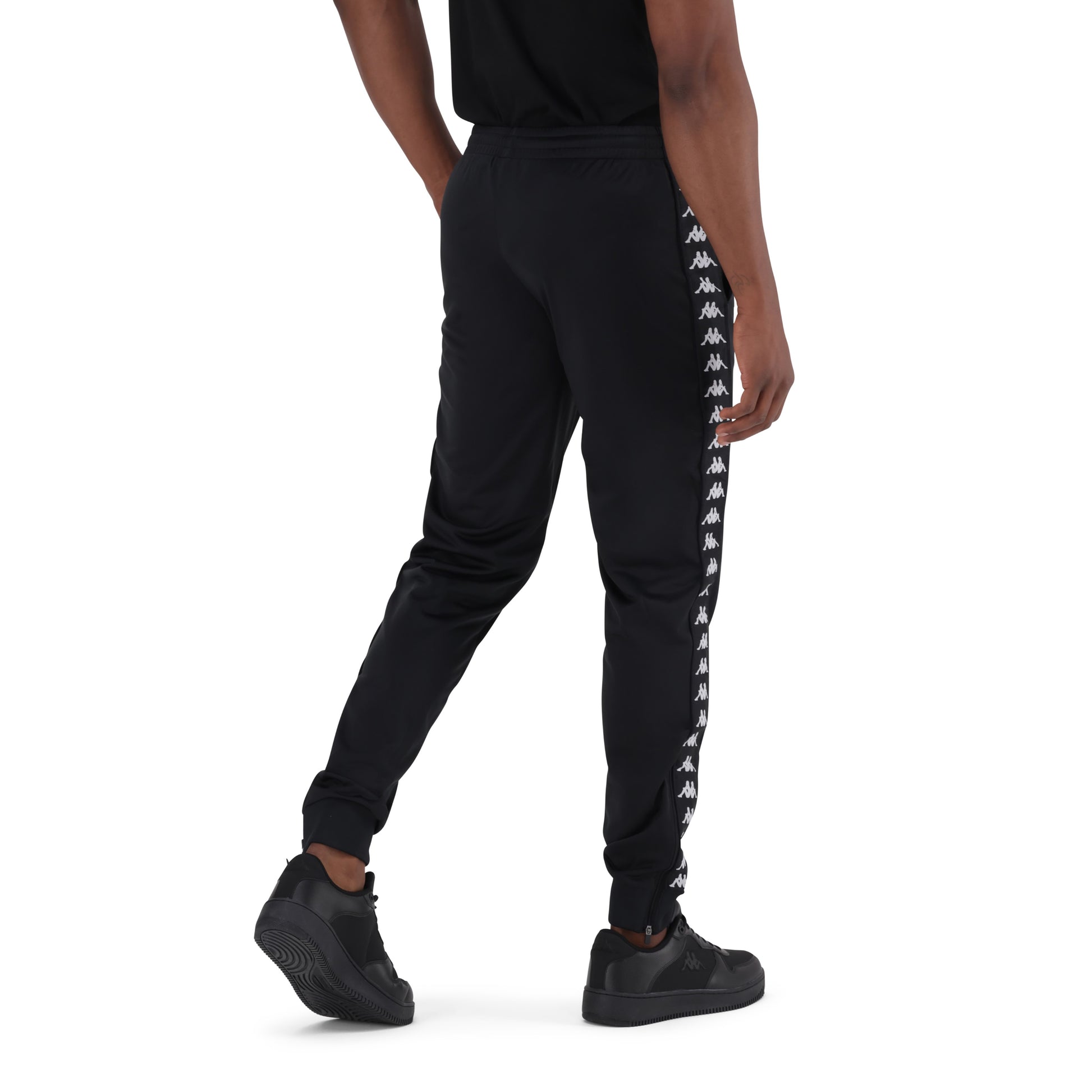 222 Banda Arib Slim Pants - Black White - Black/Yellow Saffron