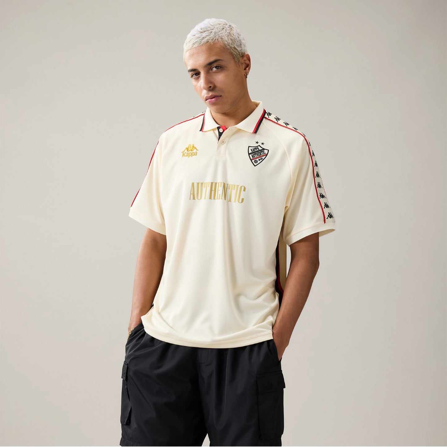 222 BANDA STAFEN - BEIGE/RED/BLACK