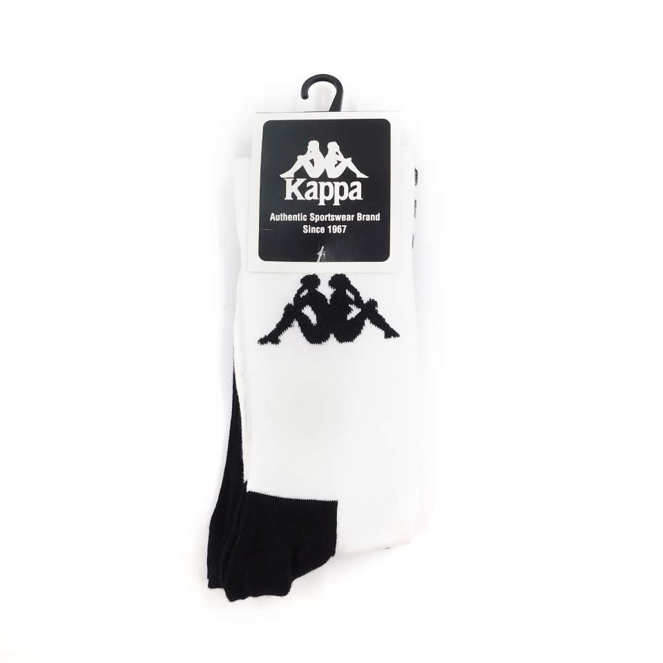 2PK KAPPA CREW SOCKS  BLACK WHITE