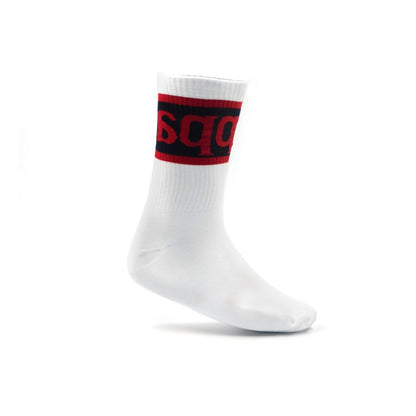 1 PK LOGO CREW SOCKS - WHITE/NAVY/RED ONE