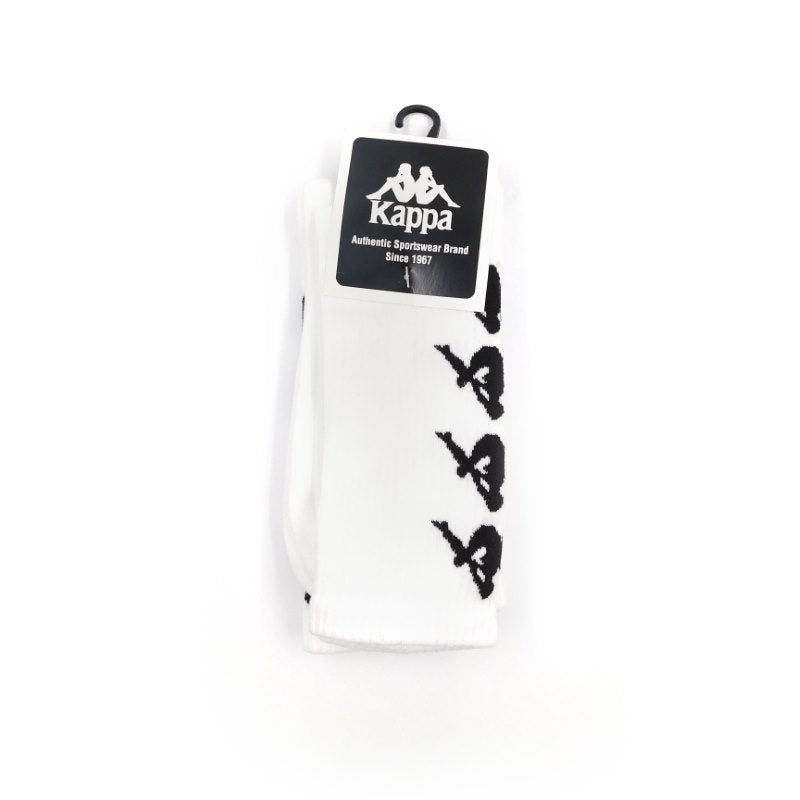 2PK CREW SOCKS - WHITE/BLACK ONE