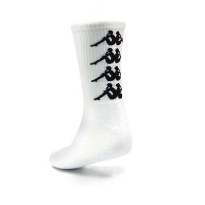 2PK CREW SOCKS - WHITE/BLACK ONE